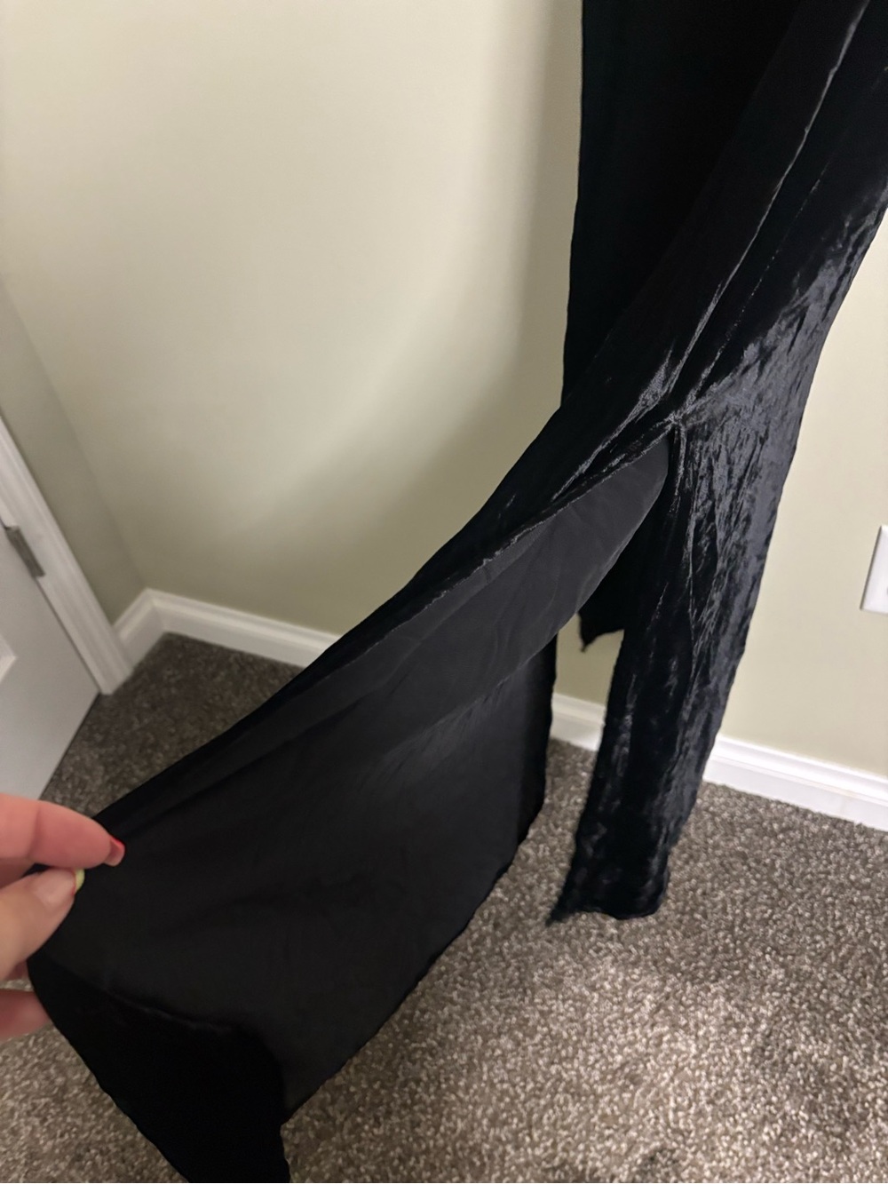 Citron Collection Black Velvet Sleeveless Maxi Dress Cotton Silk Blend Size XL - Picture 3 of 8